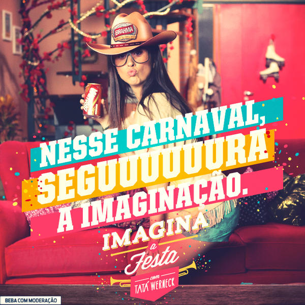 brahmacountry's tweet photo. Tatá Werneck vai ajudar você a escolher sua fantasia para o Carnaval na nova websérie da Brahma! Fique ligado! http://t.co/cwpVsami