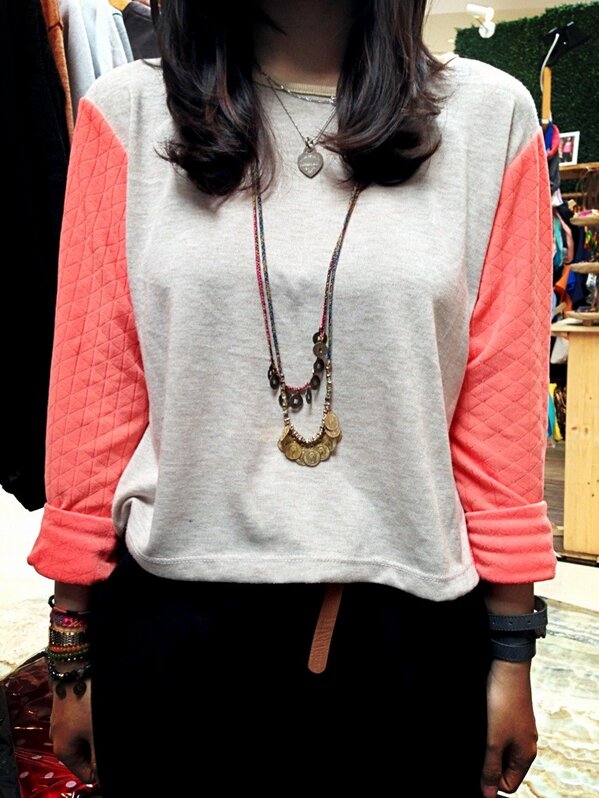 New article ready! Crop sweatshirt in tangy n nude color