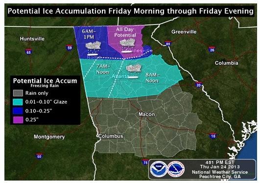 GeorgiaTech's tweet photo. Freezing Rain Advisory issued for Friday a.m. Campus will be open but take caution on your morning commute #winter http://t.co/25pYg0Bh