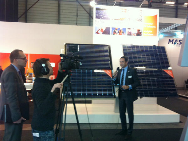 scheuten_solar's tweet photo. Receiving media coverage on #Intersolution http://t.co/gTrgB0aT