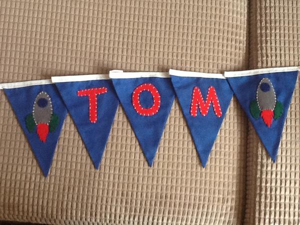 CuteButtonCraft's tweet image. Rockets for Tom! Personalised bunting available to order now! #presentidea