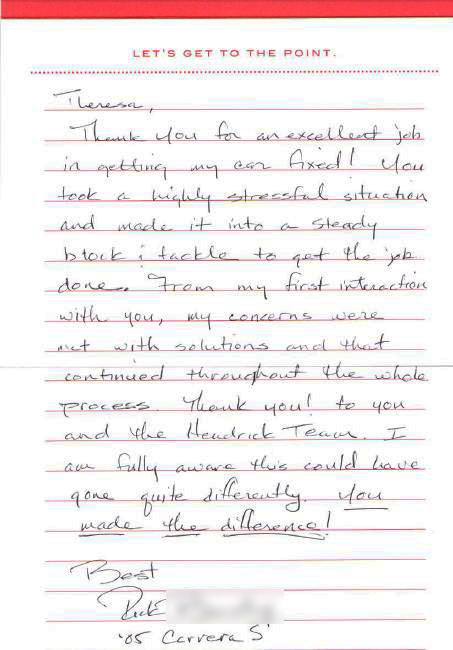 PorscheSouthpnt's tweet image. "You have made the difference" -Rick #porsche