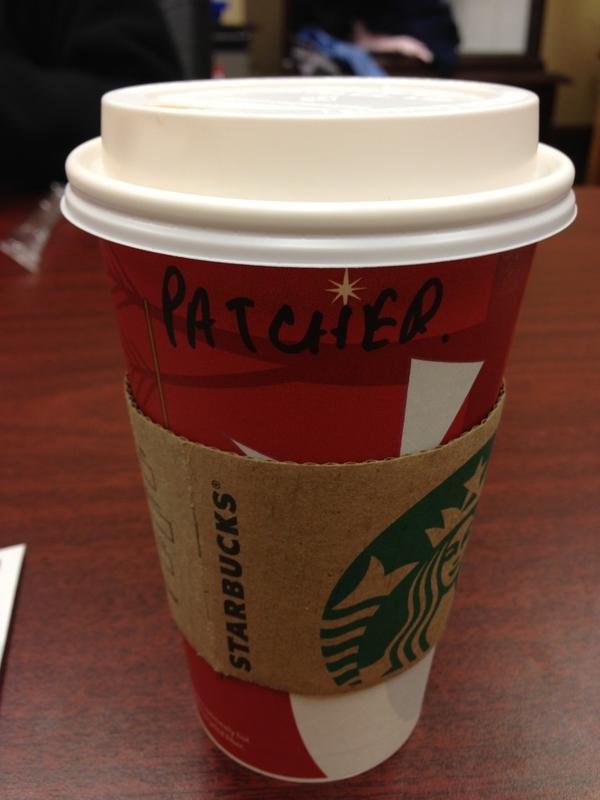 pfvining's tweet image. I normally don't tweet starbucks pics, but this should be an exception. #patcher?