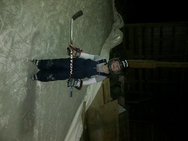 Hockey in the barn last night.  Make -12 a whole lot of fun.