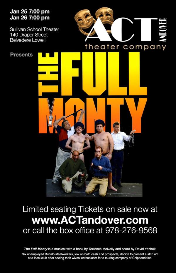 ActTheaterCo's tweet photo. Come see The Full Monty tonight 150 Draper St Lowell Sullivan School tix on sale at the door 7pm http://t.co/oKNaR0dq http://t.co/Uyug6jeF