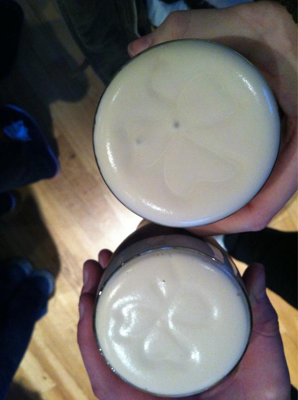 Shamrocks in our Guinness! #cleverirish