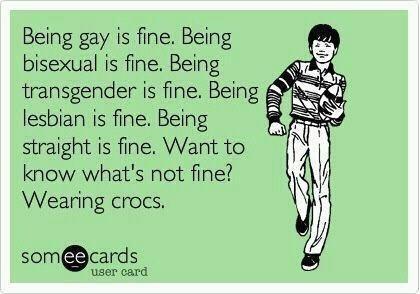Haha! I agree! Love whoever you want, just don't wear crocs! http://t.co/hKKTbO6Q