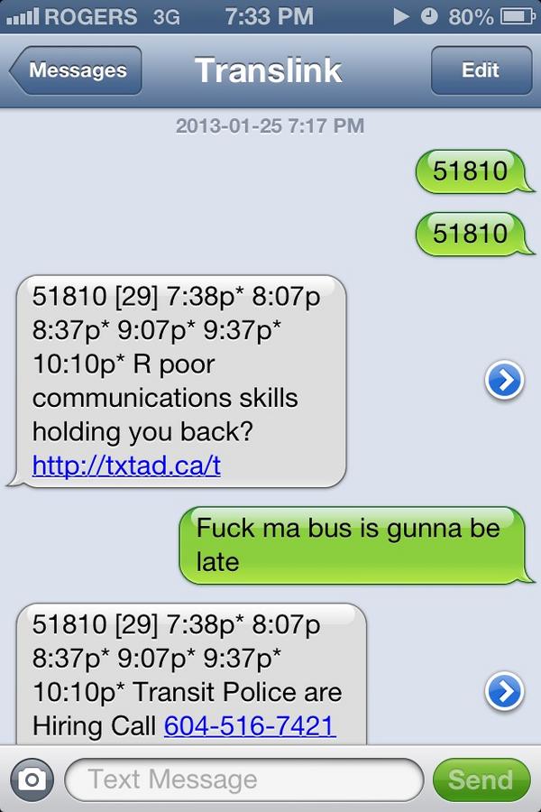 Bescalan's tweet image. I hope someone at Translink reads that. #Transitproblems #MeantToSendItToBosco