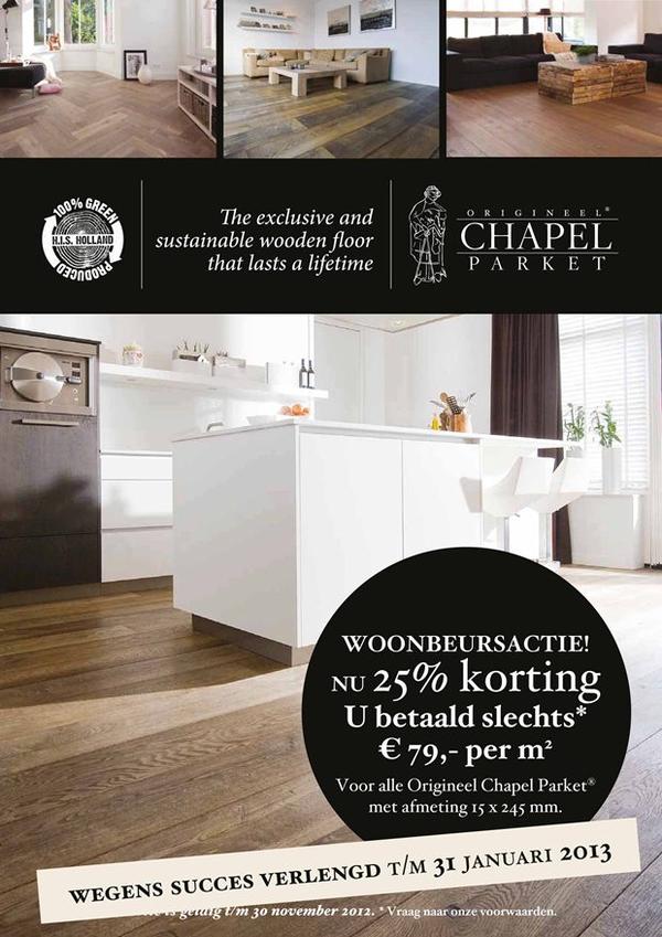 Profiteer vandaag nog van 25% #korting op alle Origineel #Chapel Parket 24 cm #vloeren!