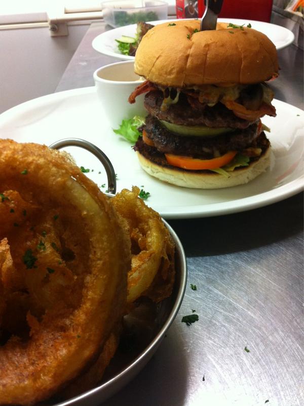 The Turks Burger with Homemade Onions Rings :) Delicious :)