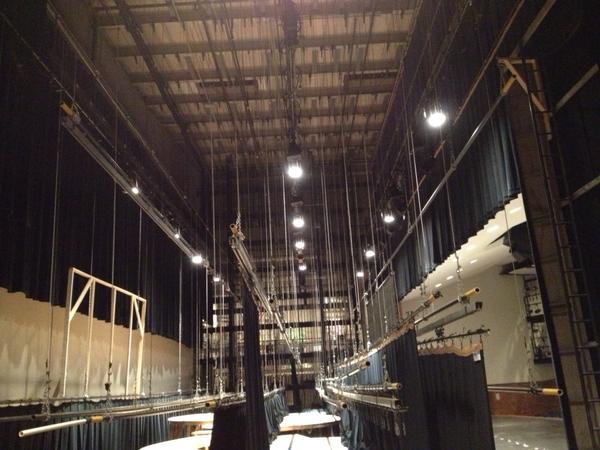 jobylight's tweet photo. Rigging inspection. Fly in all the linesets! http://t.co/oNJqzGsY