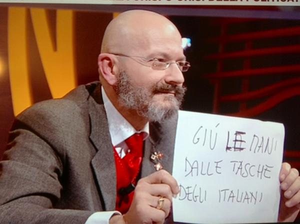 Questo è l'unico cartello a difesa dei contribuenti.