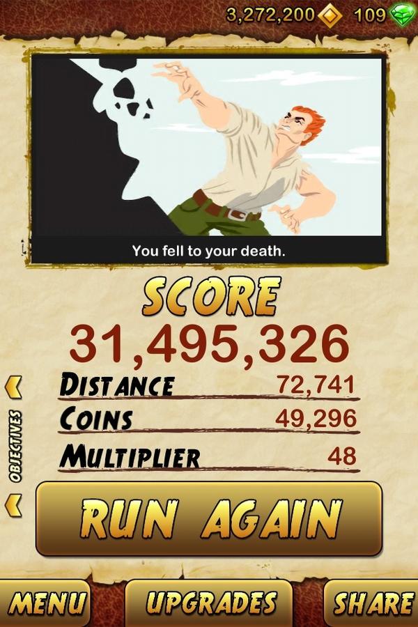 reynanasuncion's tweet photo. I got 31495326 points while escaping from a Giant Demon Monkey in Temple Run 2. Beat that! http://t.co/N7YFp2m1 http://t.co/moXC7hsd