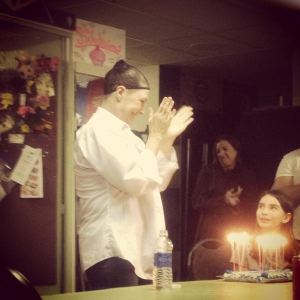 FiddlerOnTour's tweet image. Wishing a very happy (early) birthday to our Jennie Hollander (Golde) in the green room!