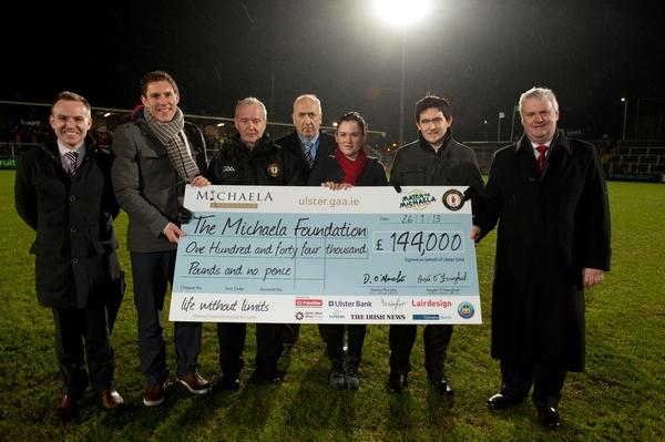 UlsterGAA's tweet photo. Thank you to all who supported the #matchformichaela #lifewithoutlimits #144k @michaelafound @officialdonegal #144k http://t.co/CJYjC9E0