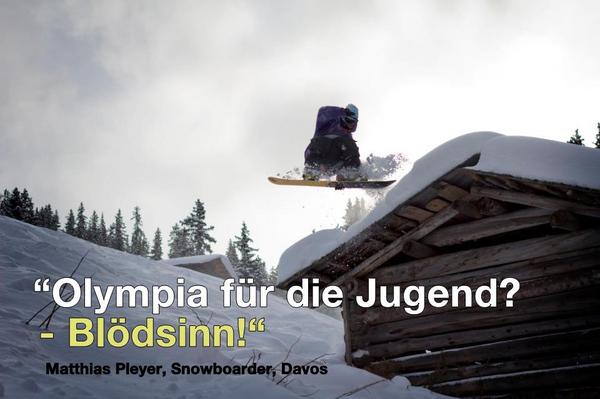 Dieser Jugendliche weiss, wofür er seinen Namen gibt: Matthias Pleyer, Snowboarder, Davos