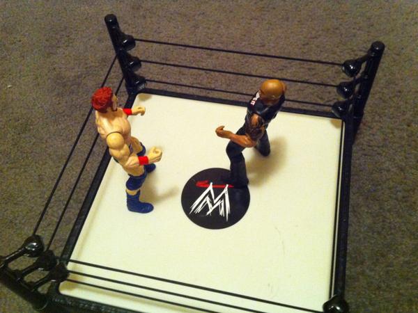 gregwrght's tweet photo. My son Abraham is now a wrestling promoter - The Rock vs. Shamus- there will be more to come..... Trust Me! http://t.co/PHdOU9I4