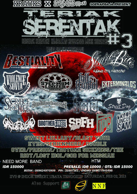 | Next Perform : Lobo Negro &amp; <a href="/PRESIONbeatdown/">PRESION SBHC</a> &amp; Many More | 02-02-2013 | At. UBAYA Surabaya | By. <a href="/SAINTSROW_SBY/">Saints Row Surabaya</a> |