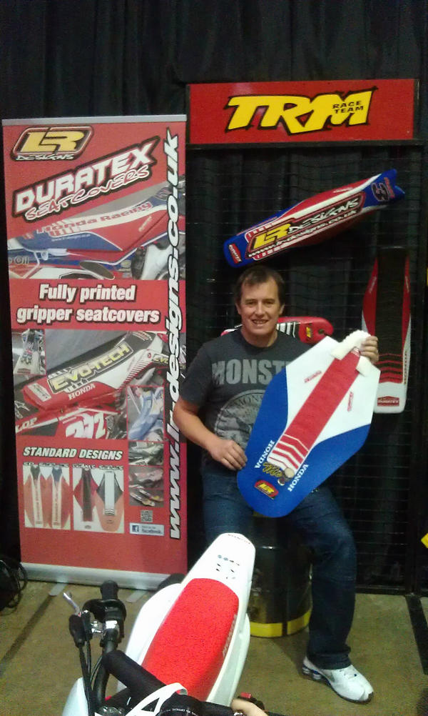 Check out the TT Leged <a href="/jm130tt/">John McGuinness MBE</a> with his custom duratex seatcover, order yours now lr-designs.co.uk
