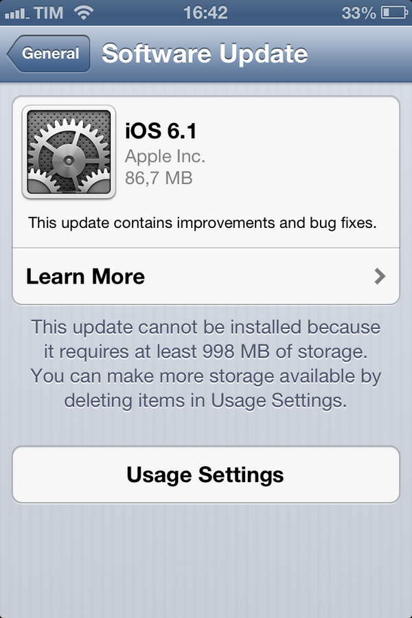 DistecnoMobile's tweet photo. Apple libera a versão 6.1 do iOS http://t.co/sxt6WIlA