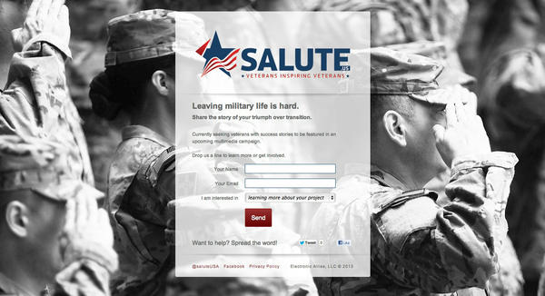 saluteusa's tweet photo. #veterans interested in learning more or getting involved - drop us a line through the form at http://t.co/Zm13OSPG http://t.co/rzS9eYtq