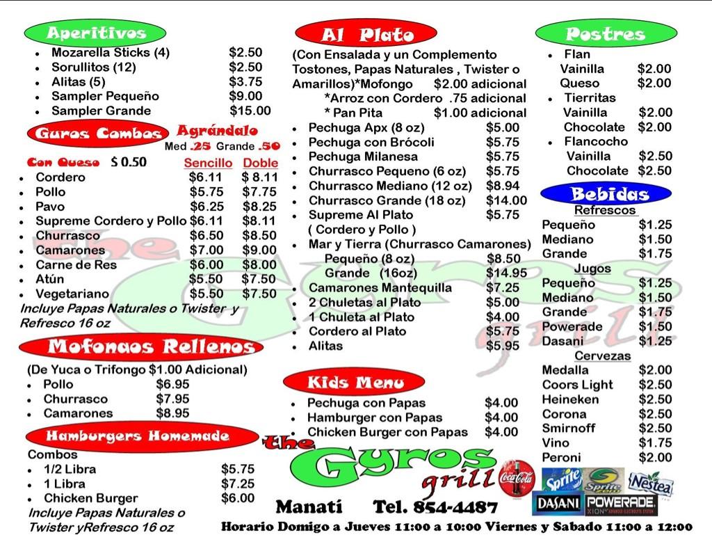 Gyro on sale grill menu