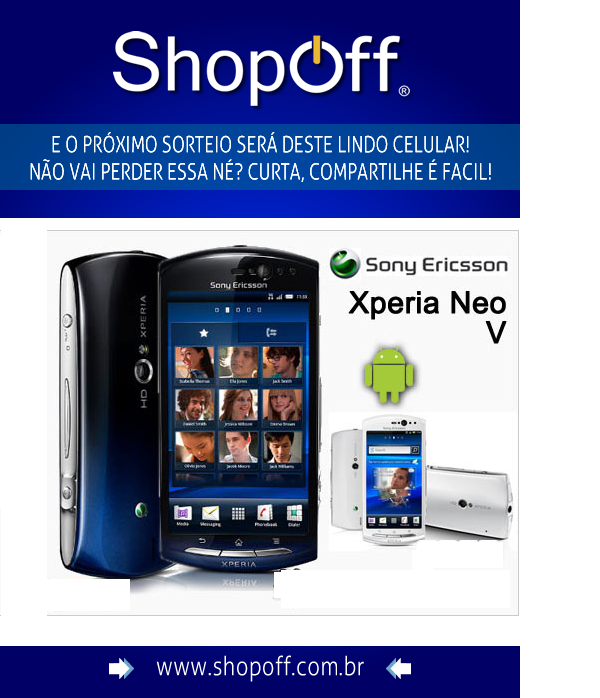 shopoffofertas's tweet photo. Sorteio Sony Ericsson Xperia NEO V 
Clique no link "http://t.co/5ARhFwjj sorteios via twitter sorte! curta c os amigos! http://t.co/jlHk34A4