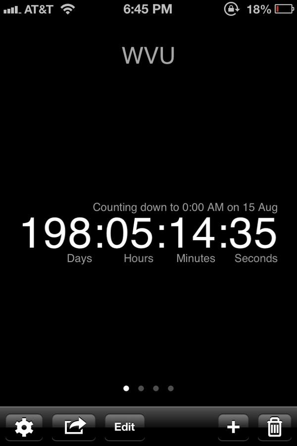 Got the countdown all setup #letsgo #wvu