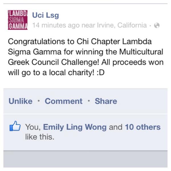 LSGSororityInc's tweet image. Congrats #ChiChapter at @UCIrvine for winning the #MGCChallenge! $500 donation will go to our philanthropy #HeadStart