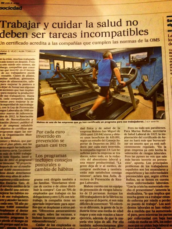 josevidalSEA's tweet photo. #trabajar y cuidar la #salud no deben ser tareas incompatibles. Por cada euro invertido se ganan casi tres. #prensa http://t.co/dkIrxjZ0