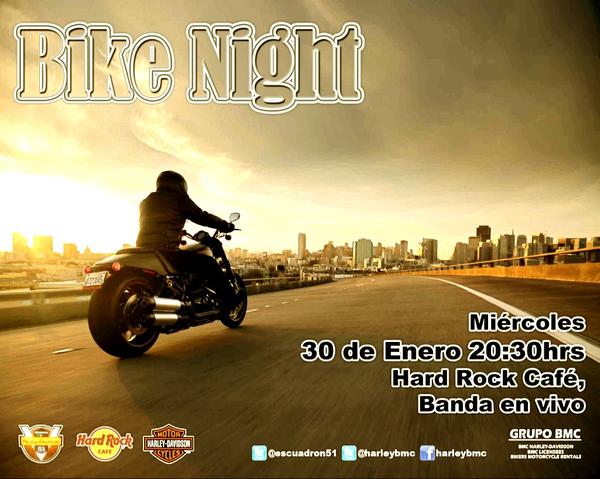 ESCUADRON51's tweet photo. 'AAAAMONOSSSS !!! BIKE NIGHT Miercoles, Enero 30 @hardrockmexico #dosxuno en tragos y #palomazoincluido @losSimones http://t.co/LMGGlm8t
