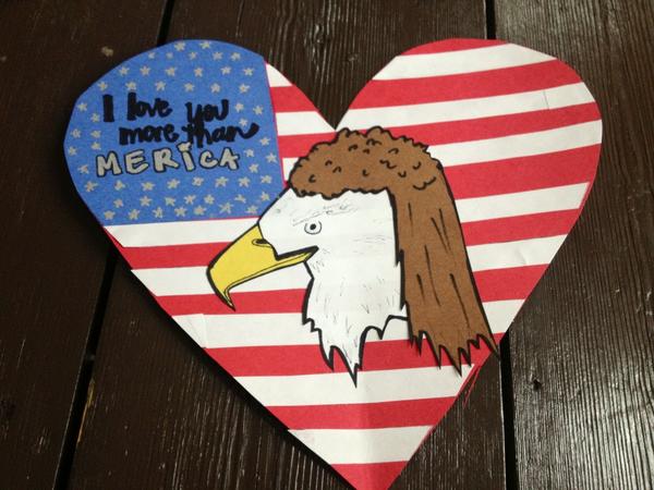 Tizzaylor's tweet image. Valentine's Day card for my man. Had to share it somewhere before I blew up from the AWESOMENESS of it. #Merica