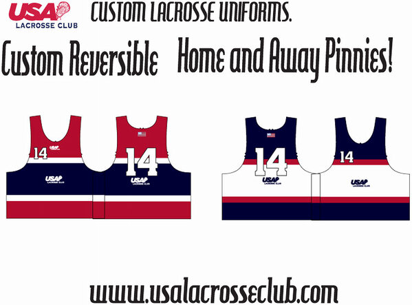 Custom Reversible Lacrosse Pinnies. Delivery in 3 weeks from approval! Order one or 4 the team