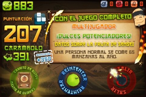 plusbasket's tweet image. ¡He cortado 207 frutas en modo Clásico en Fruit Ninja para iPhone! bit.ly/NVOMI2