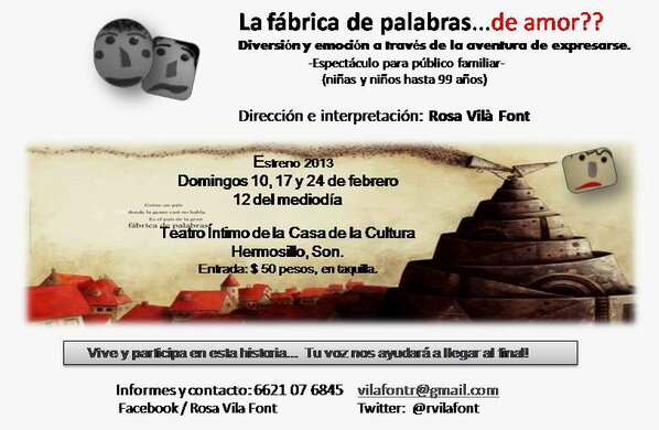 rvilafont's tweet photo. Estrenada La fábrica de palabras, seguimos los domingos 17 y 24 de febrero, vienes?? http://t.co/5eNPaJxJ
