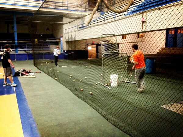 Drake_Baseball's tweet photo. Our first official practice in the Fieldhouse last night. Get excited. #DrakeBaseball http://t.co/SxfXCiKJ
