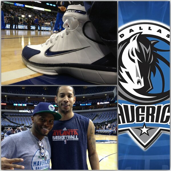 RoParrish's tweet photo. How Im Feelin #Huarache2k4 #Shouts2 #DevinHarris #Mavs v #Hawks #NBA @KiddSwoosh @Nike #Sneakerhead 
#KicksOnCourt http://t.co/w4mRcxKx