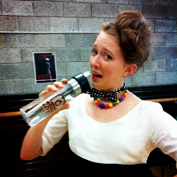 Sipping from the famed <a href="/SydneyTheatreCo/">SydneyTheatreCompany</a> issue drink bottle of Anna Martin. 100% truthful drinking.