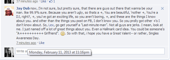 lex_spangler's tweet image. this guy just commented on my fb status awwwww #hopeformen