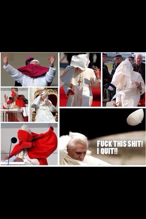 kelseykelkels's tweet image. #pope. #resigning #validreason