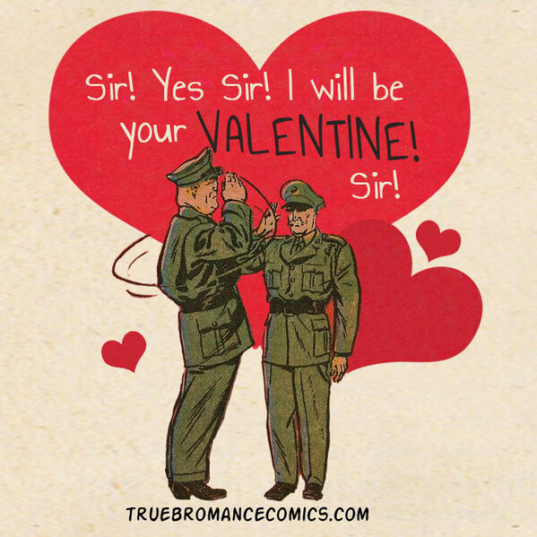 TrueBroComics's tweet image. SIR! YES SIR! #vintage #valentines #cards #truebromancecomics