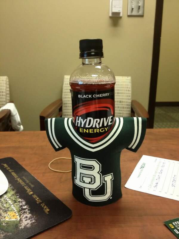 JVillegas21's tweet image. Don't always drink @Hydrive but when I do, it sports a #Baylor koozie. #SicEm #Hydrive #BottledUpEnergy