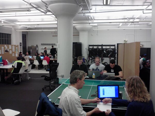 protonight's tweet photo. Pic from last night's Proto Night: Ping-ponging ideas http://t.co/NY19qnp5