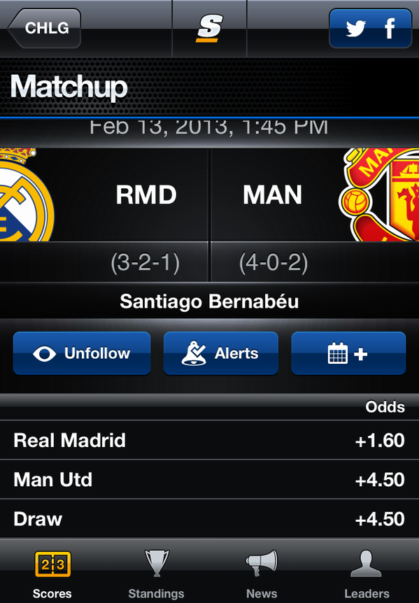 dab0ss88's tweet photo. Real Madrid v Man Utd, 1:45 PM Feb 13 http://t.co/JrB2tPOW via @theScore http://t.co/6XE1LElt