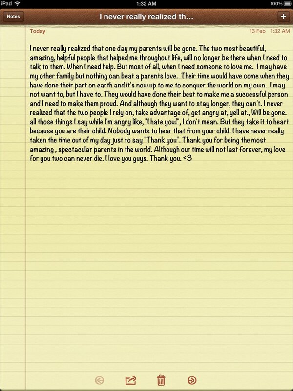 GabbyChamandy's tweet photo. Dear Parents, <3 :'-/.... http://t.co/07KJmR7e