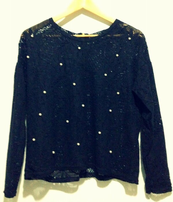 Lace sweatshirt with pearls available now, visit us <a href="/nextlevelindo/">NEXT LEVEL</a>, kota kasablanka ground floor!