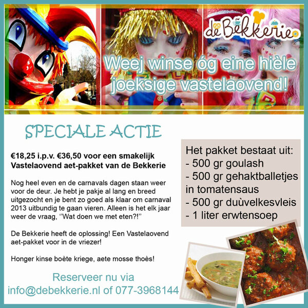 Het belangrijkste voor de Vasteloavend is natuurlijk goed eten!