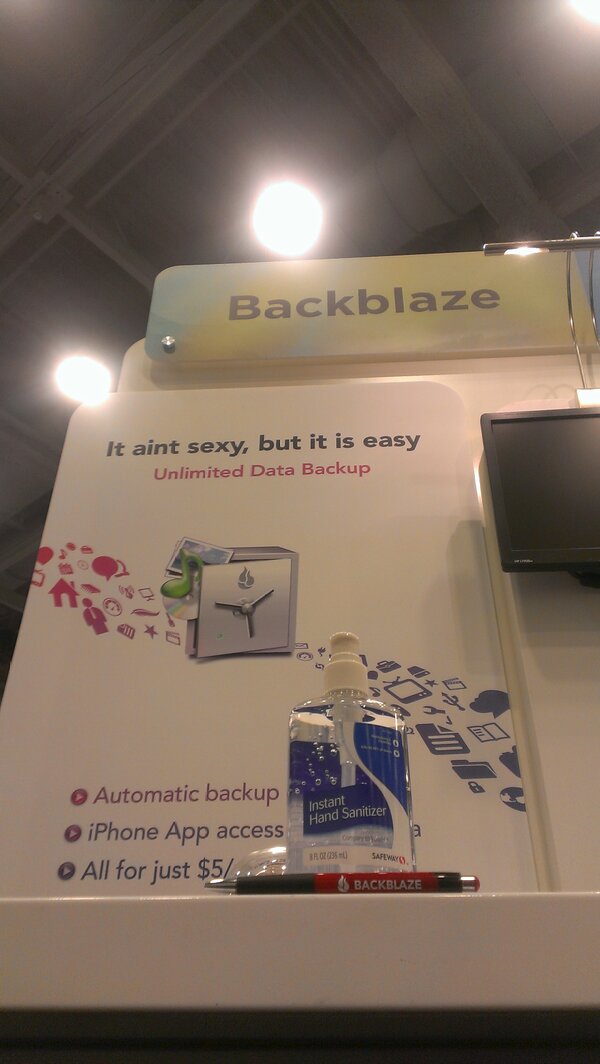 Coming to @MacworldExpo? Stop by the @Backblaze booth! We have hand sanitizer! #TradeshowEssentials #ifan13