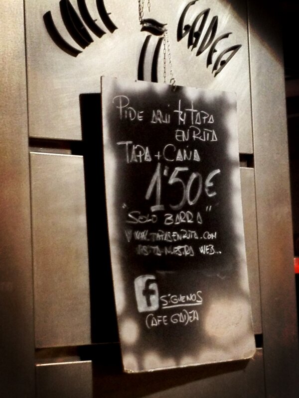 chemabedmar's tweet image. Estoy en Café Gadea tomando una tapa+bebida por 1.50 euros vía @tapasenruta