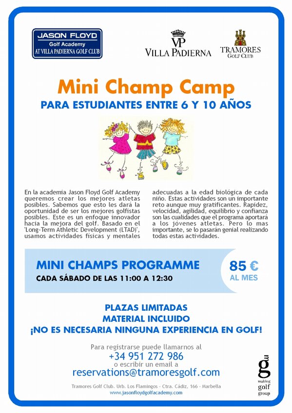 Mini Champ Camp para estudiantes entre 6 y 10 años